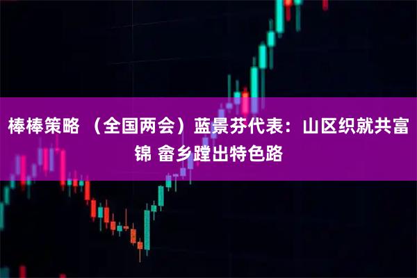 棒棒策略 （全国两会）蓝景芬代表：山区织就共富锦 畲乡蹚出特色路