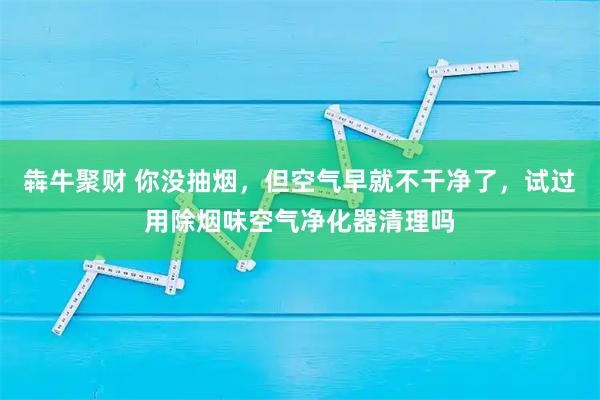犇牛聚财 你没抽烟，但空气早就不干净了，试过用除烟味空气净化器清理吗